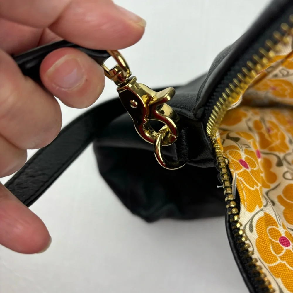 Emma Fox black leather bag/crossbody strap/cheetah animal print accent-EUC - Picture 12 of 15